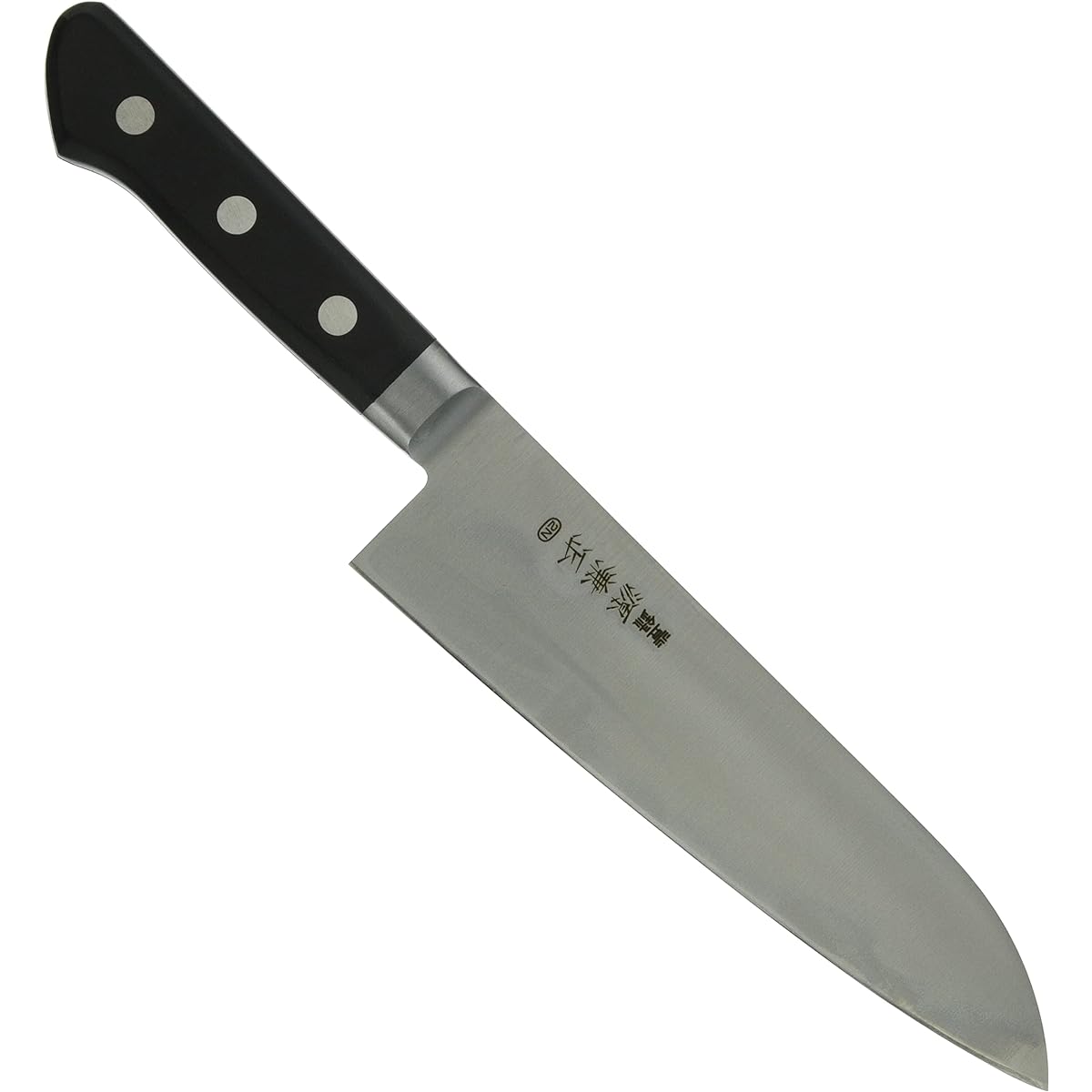 Kanemasa Minamoto M series all steel black plywood handle with base Santoku 180mm (with real blade) KC-718