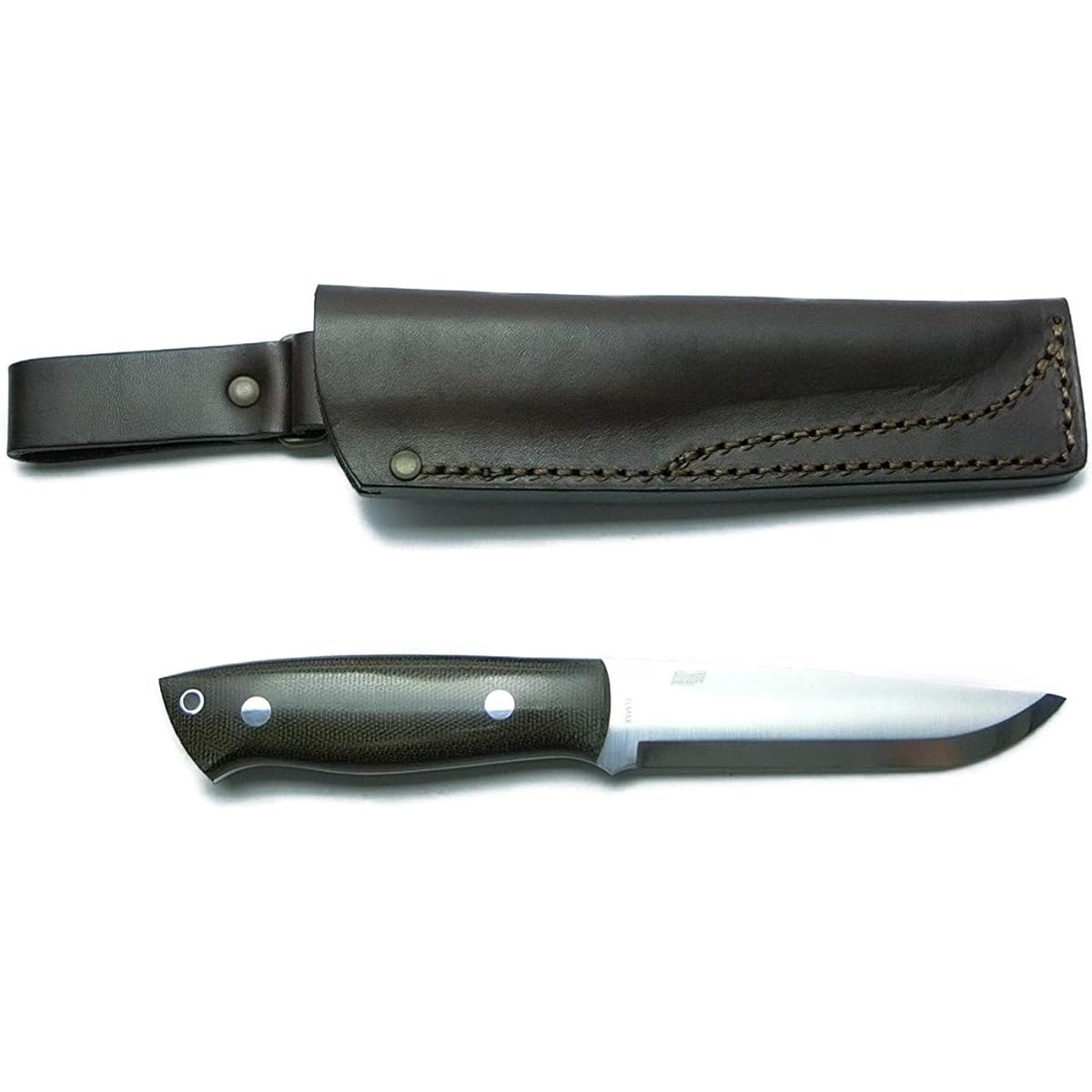 BRISA Trapper 115 Elmax Scandi Grind Green Canvas Micarta Red Liner