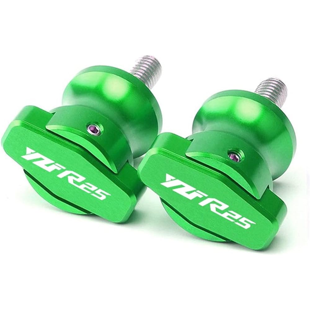 DOOREX Motorcycle CNC Accessories Frame Stand 6mm Screw Slider Swingarm Spool Slider M6 Yamaha YZF-R25 YZFR25 2015-2020 2021 Swingarm Slider Spool (Size: Green)