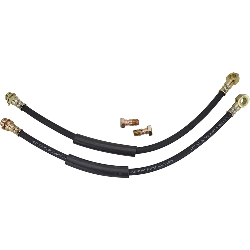 SPEEDWAY MOTORS Rubber Brake Line Horse Set 7/16 Inch -20 For Caliper