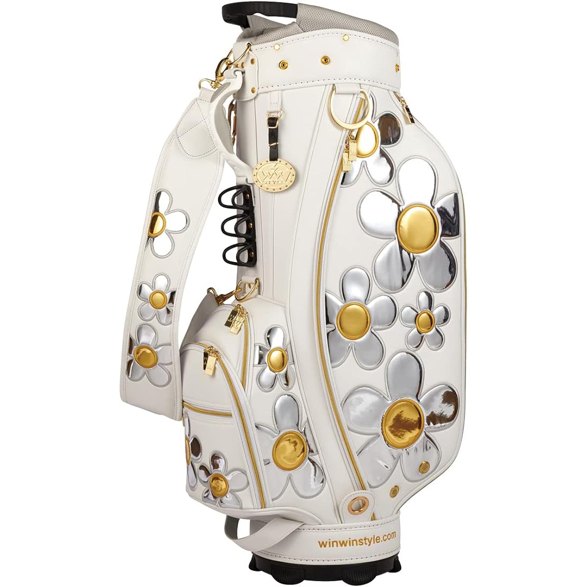 WINWIN STYLE DAISY CART BAG GOLD Version Caddy Bag CB-802 WH