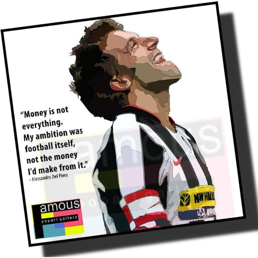 Alessandro Del Piero Juventus FC Overseas Soccer Graphic Art Panel Wooden Wall Hanging Interior Poster