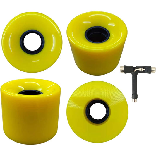 flcrck skateboard soft wheels set of 4 22 inch skateboard wheels hardness 78A 60mm * 45mm T tool included