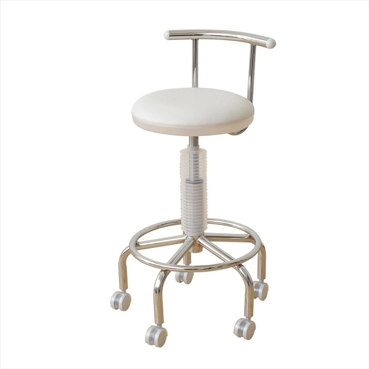 YAMAZEN Cybercom 2WAY Bar Counter Chair with Casters White CB-172(W)