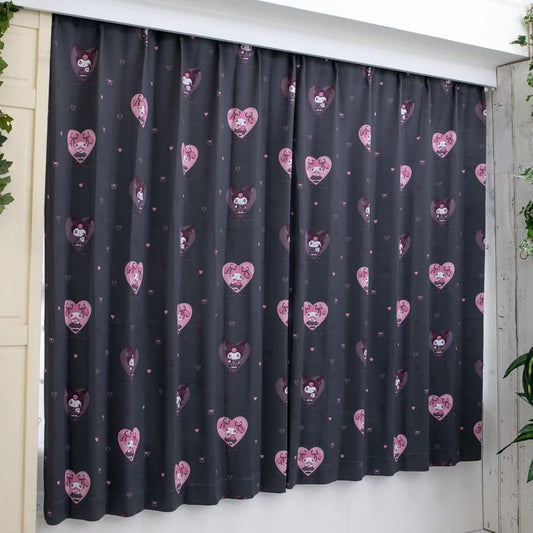 Sanrio Kuromi My Melody Midnight Merokuro 2nd Grade Blackout Heat Shielding Curtain Width 100 x 178cm Length Set of 2 My Melody Fully Washable Character SB-661-S