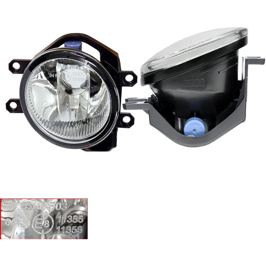 Pikakyu LED Late Type Toyota Car Glass Lens Fog Light Unit Converts to H16, E-Mark Included, Black