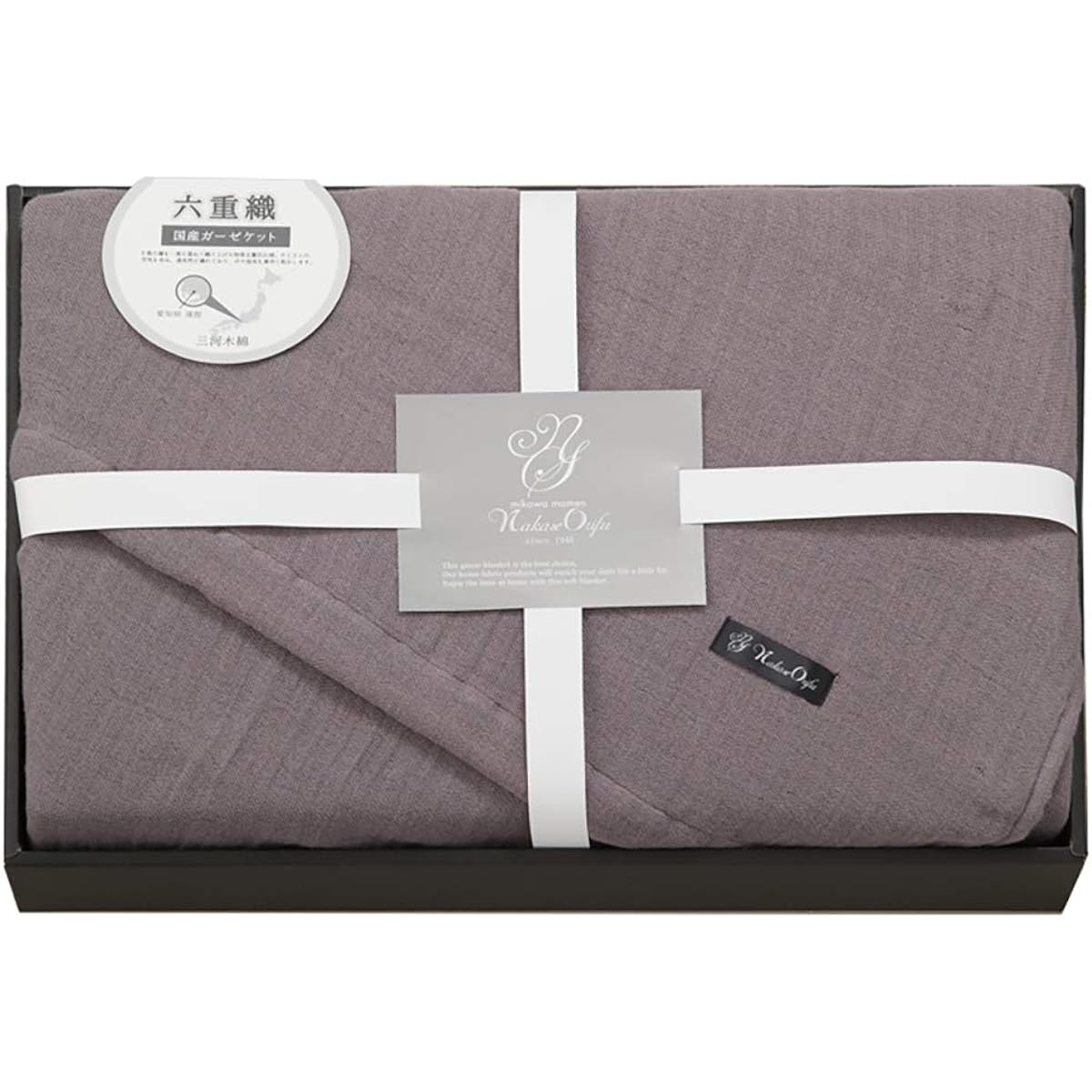 Mikawa Momen Six-ply Weave Gauze Blanket 140 x 190cm Gray Made in Japan