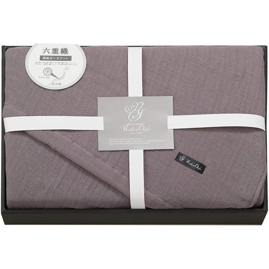 Mikawa Momen Six-ply Weave Gauze Blanket 140 x 190cm Gray Made in Japan