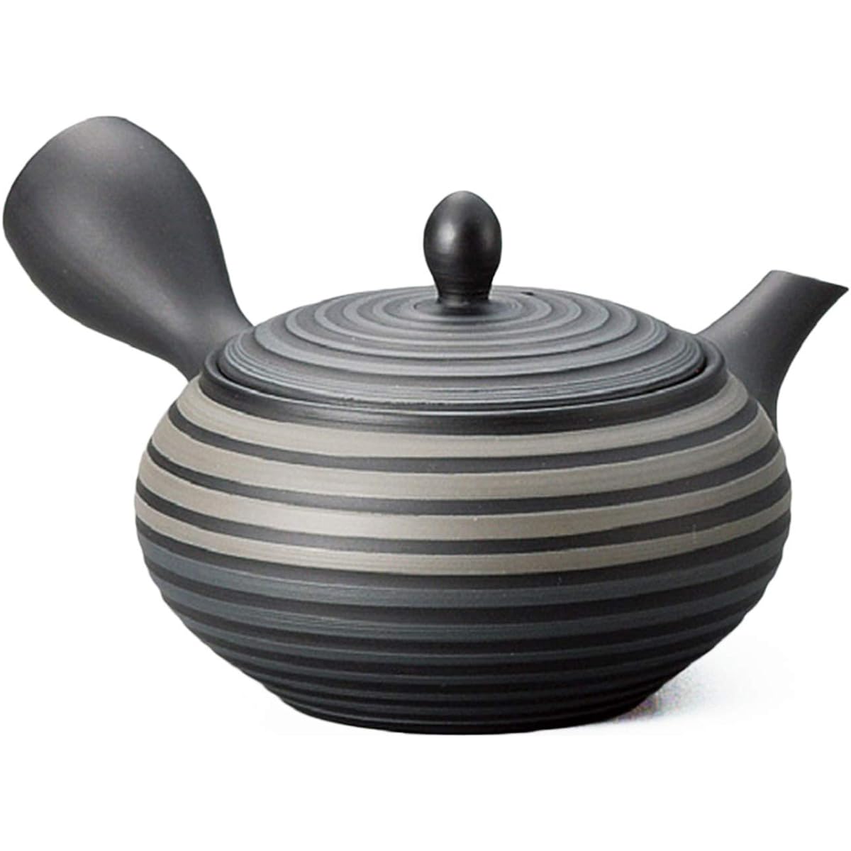 Yamakiikai Obi net teapot, Horyu black flat type, two colors, 1,000 steps, 13 x 16 x 9 cm, Tokoname ware L641