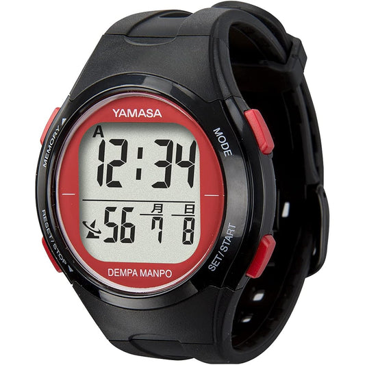 Yamasa Watch Pedometer DEMPA MANPO Black x Red TM-510BR