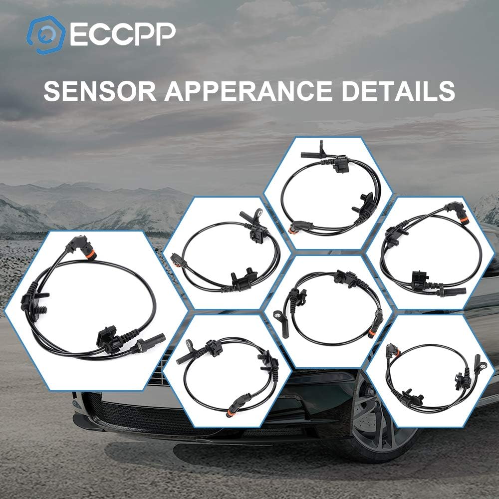 ECCPP left+right+front ABS wheel speed sensor ABS sensor 2008-2010 DODGE CHALLENGER, 2006-2010 DODGE Charger, 2005-2008 DODGE Magnum, 2005-2010 CHRYSLER 300 1 set