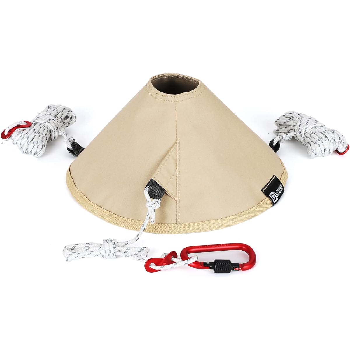 Doribiru Tarp Connection Adapter [Latest Improved Model: Easy to Set Up] One Pole Tent Circus TC Hexa Tarp Connection Tent Hat Three Layer Structure T/C Polycotton + PVC Reinforcement Flame Retardant Water Repellent Sturdy Durable [Carabiner & Guy Rope I