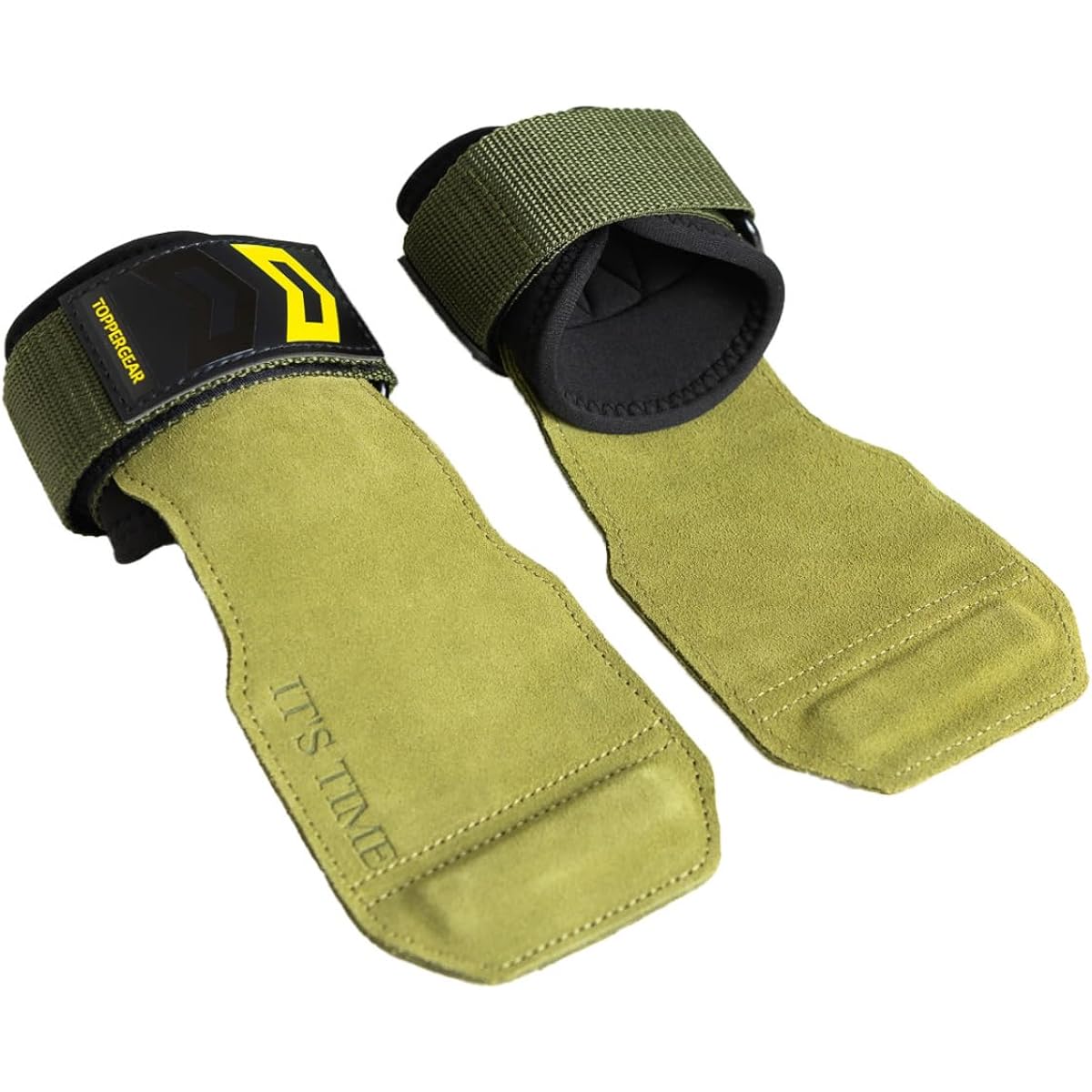 TOPPERGEAR Power Grip Weight Lifting Grip Genuine Leather