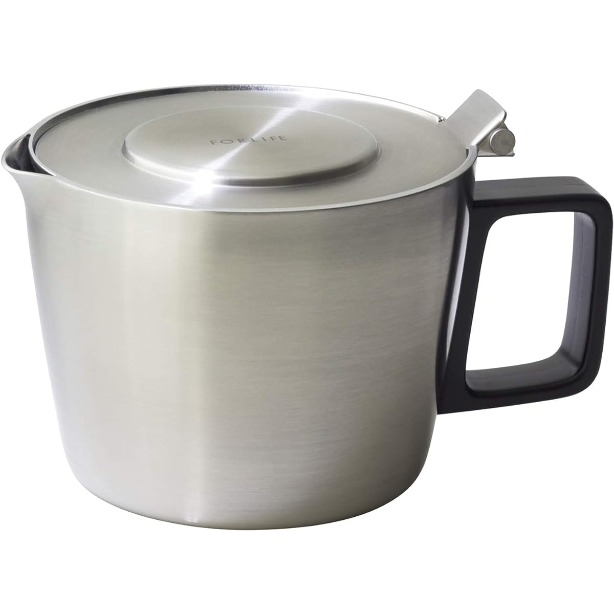 Forlife Teapot, Stainless Steel, 414ml, 2 Cups, Comes with Tea Strainer, Lid Does Not Fall Off, Can Be Poured with One Hand, Hospitality Teapot 601