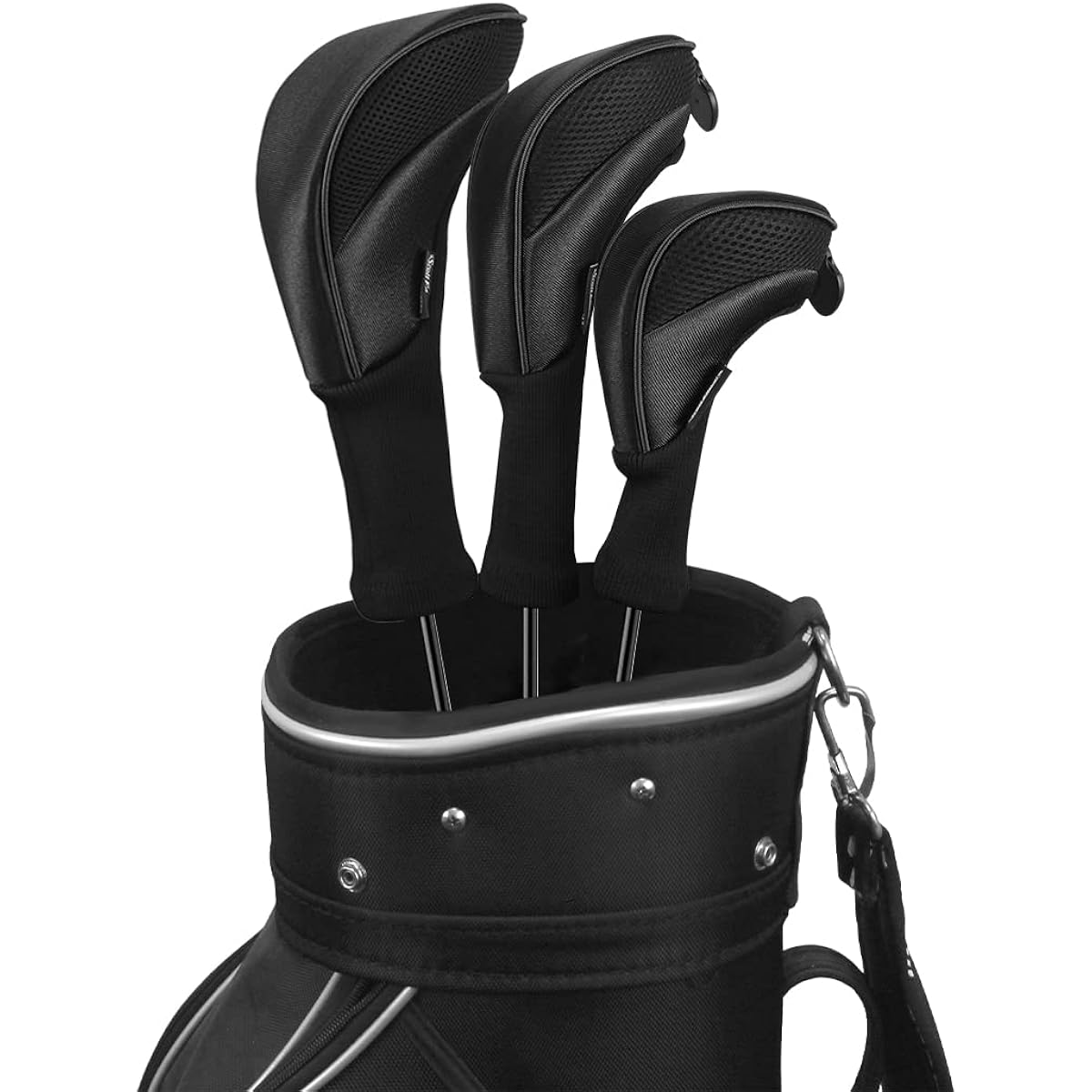 Scott Edward golf club head covers apply to Lane Woods driver mixed type, 3 long neck mesh golf club head covers with replaceable number labels