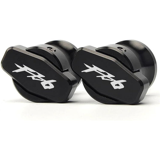Motorcycle Bobbin Slider Stand 6mm Motorcycle CNC Aluminum Stand Screw Swing Arm Spool Slider For FZ6 FAZER FZ6R Fz6 2004-2015 2011 2012 2013 2014 (Color: Black)