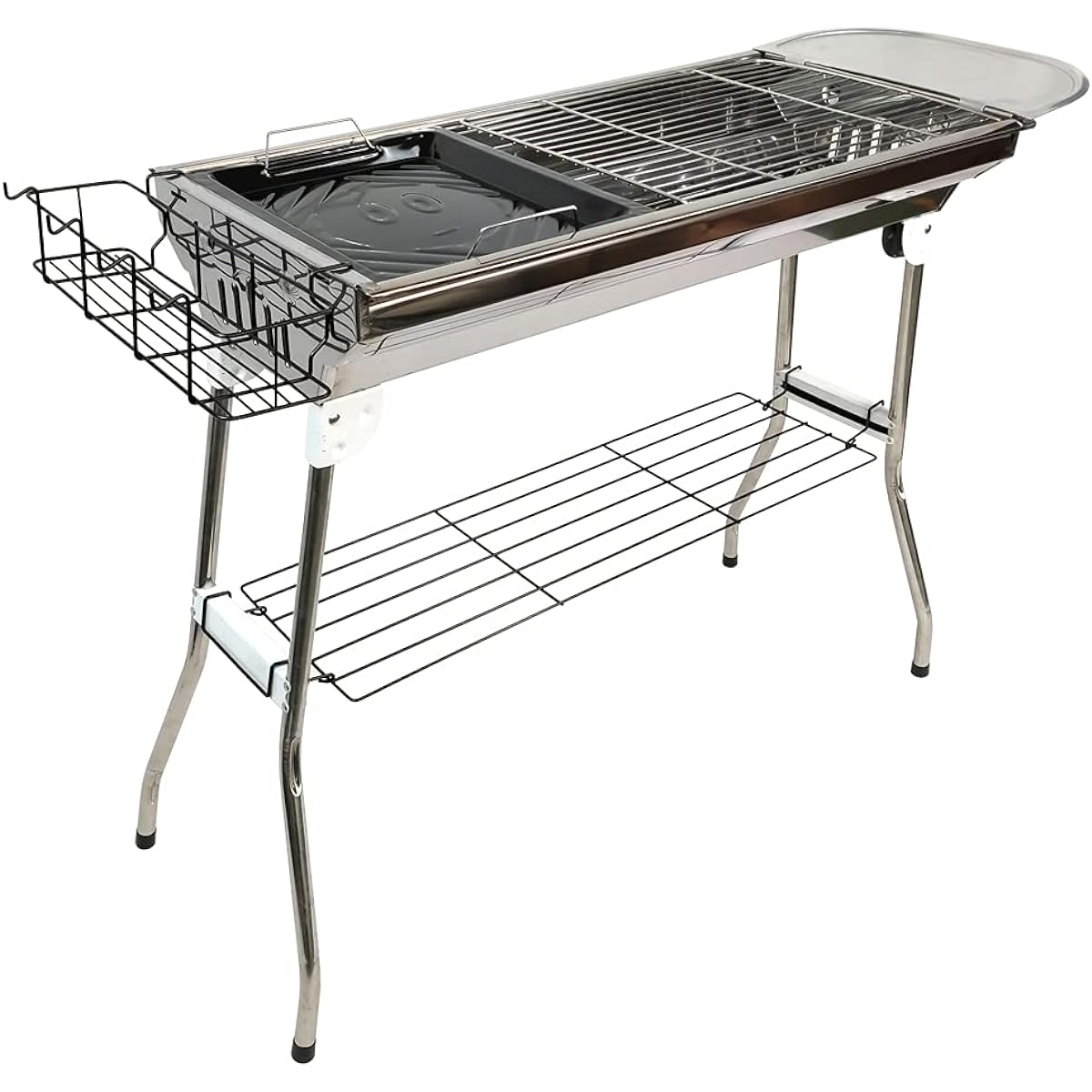 Alice in the Land of Miscellaneous Goods Grill, Foldable, Grill, 2-Way BBQ, Teppanyaki, Barbecue, Storage Bag Included, Barbecue Stove, Camping, Camping Equipment, Seasoning Rack, Charcoal, Iron [Parallel Import]