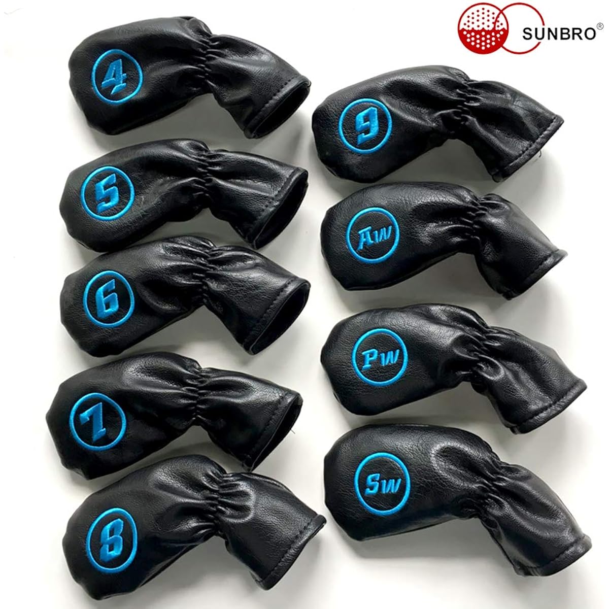 Sunbro Golf Iron Cover Golf Wedge Cover Head Cover Golf Luxury Embroidery Puppy-chan 9 Pieces/6 Pieces Black/White