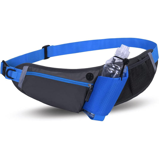 Croogo Waist Pouch, Running Pouch, Waterproof Cover, Waist Bag, Walking Bag, Jogging Pouch, Body Bag, Includes Water Bottle Pouch, Night Reflective, For Fishing, Adjustable (G-OT07-Blue)