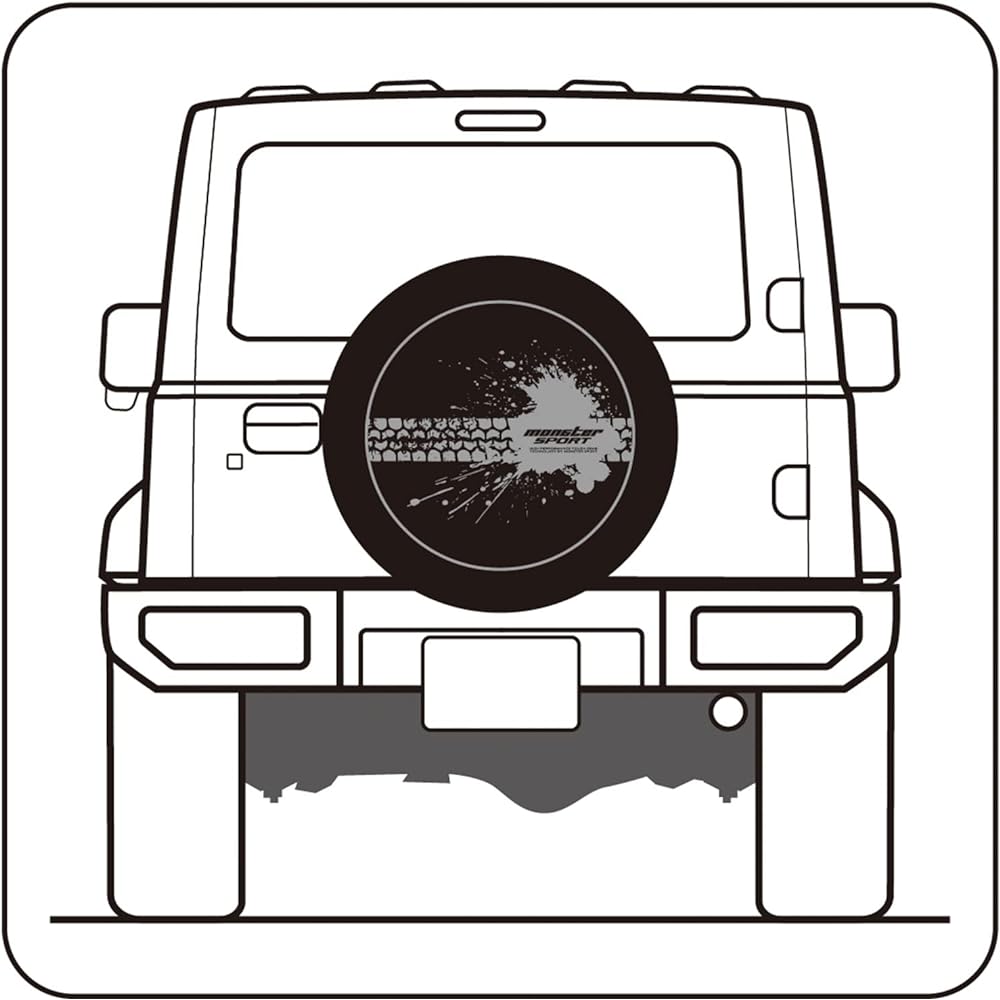 MONSTER SPORT Spare Tire Cover Gravel Vehicle Specific Design Jimny Sierra [JB74W] Spare Tire Tire Cover Made in Japan Waterproof Dustproof Deterioration Prevention Storage Storage 771150-5600M Gray