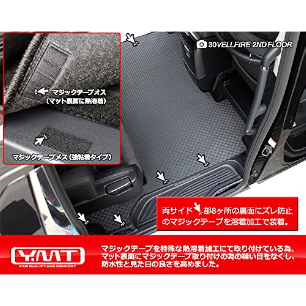 YMT 30 Series Alphard Gasoline Car S-A Package Rubber 2NDSP+3RD+2nd Row Passage Mat 30AL-R-2NDSPL-KRH-S-