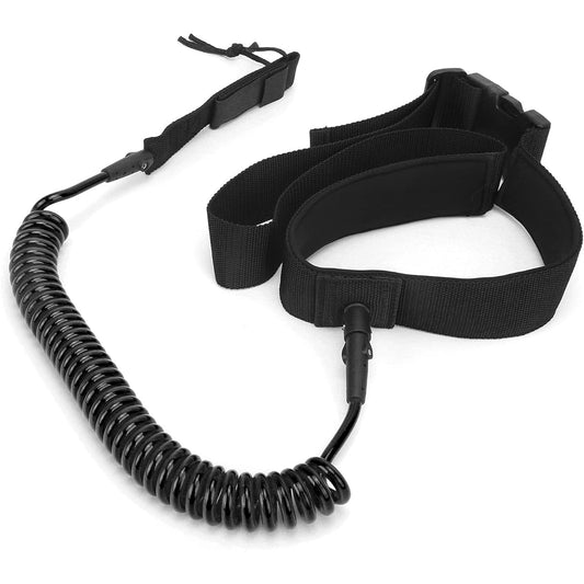 Liccx Surfboard Waist Rope, Surfing Surfboard Leash Heliciform (Black)
