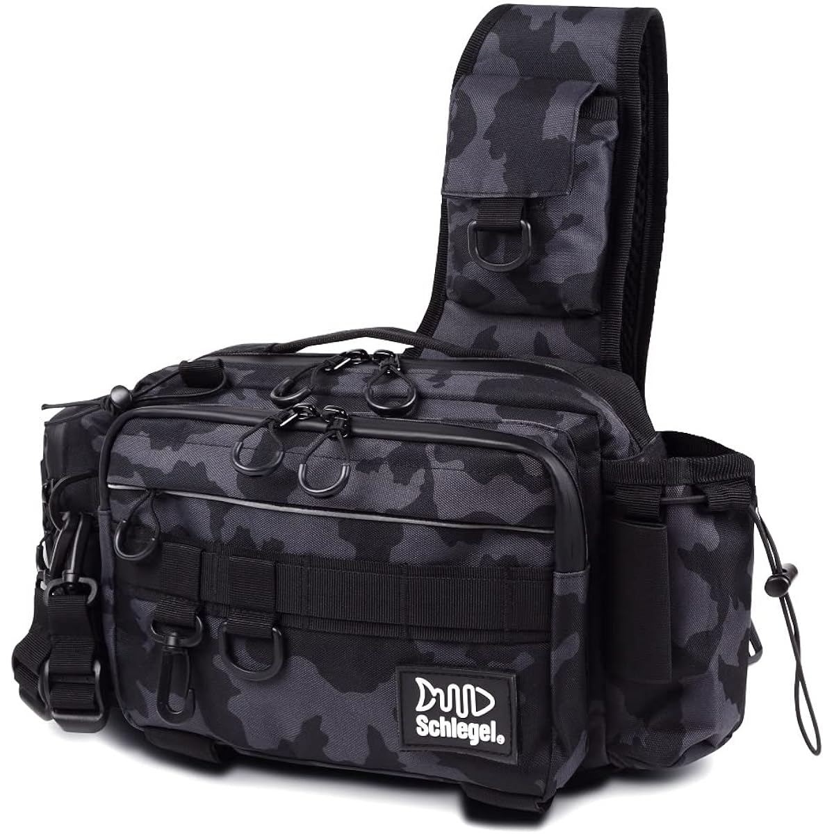 Schlegel [Waterproof Double Zipper & Tarpaulin Waterproof] Fishing Bag with Loop Handle Fishing Bag Large Capacity Waterproof Water Repellent Multifunctional Tackle Bag Rangan Bag One Shoulder Bag Detachable Waist Belt Schlegel