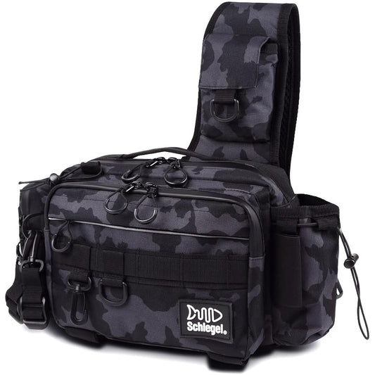 Schlegel [Waterproof Double Zipper & Tarpaulin Waterproof] Fishing Bag with Loop Handle Fishing Bag Large Capacity Waterproof Water Repellent Multifunctional Tackle Bag Rangan Bag One Shoulder Bag Detachable Waist Belt Schlegel