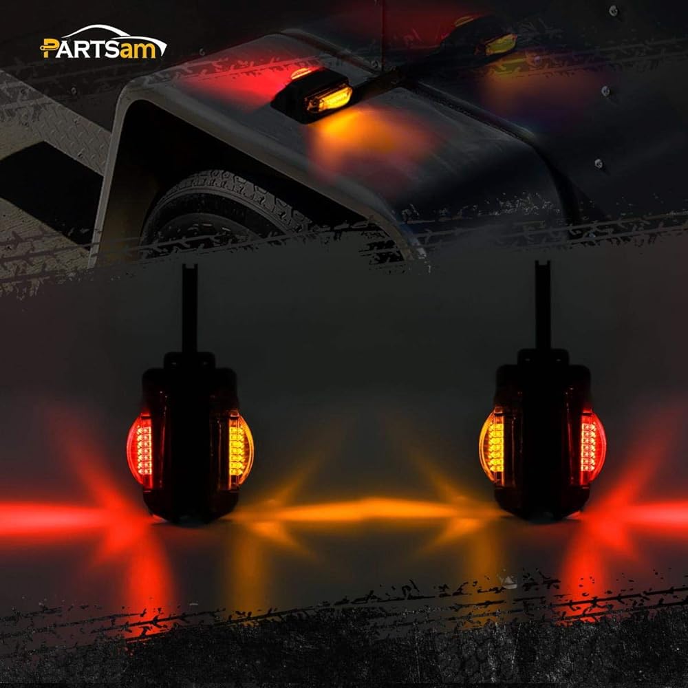 LED Trailer Fender Light Set/2 -Double Face 4 inch LED Marker Clearance Light 7 Diode