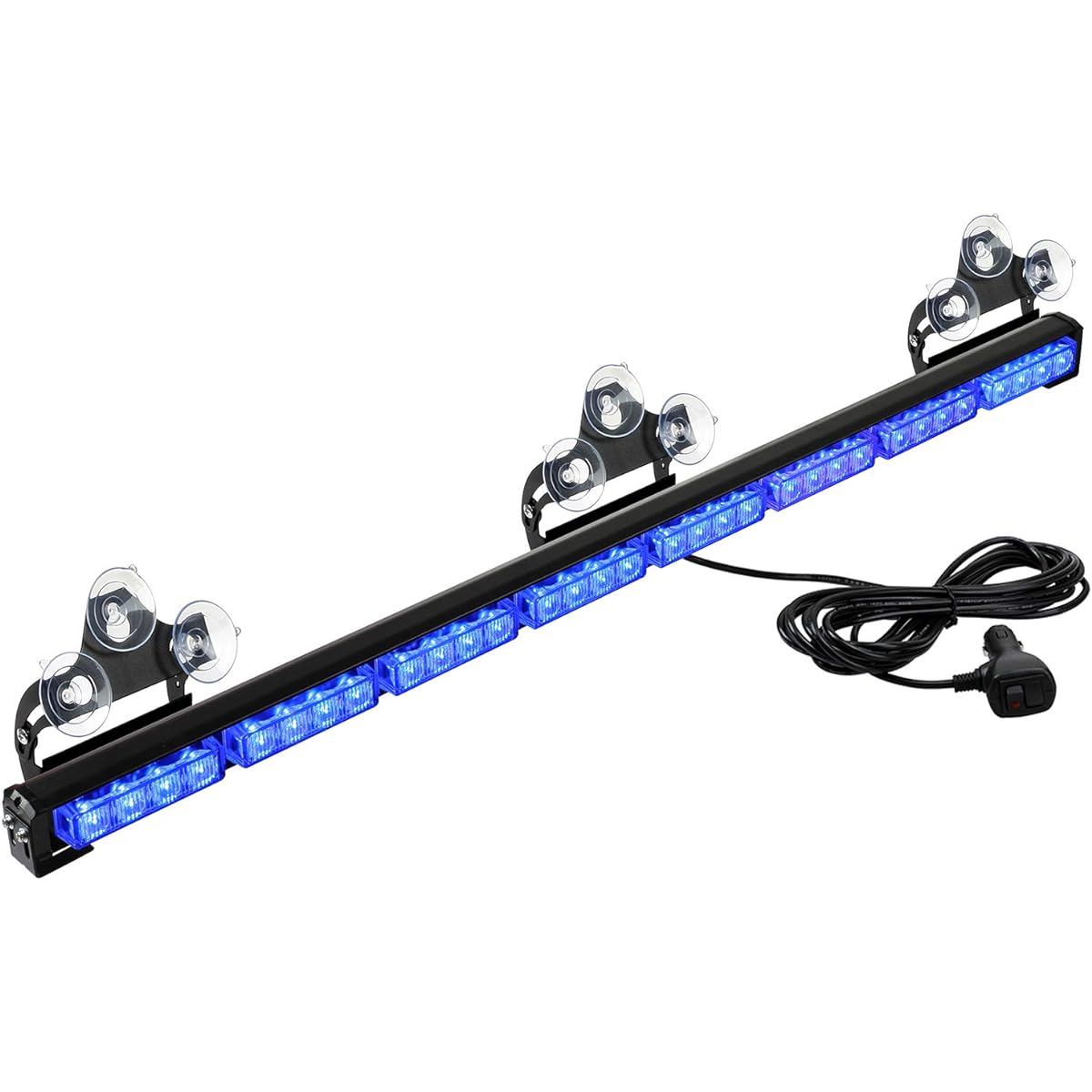 ASPL 36 inch 32LED Transportation Advisor Light Bar Warning Emergency Strobe Bar direction Flashing Emergency Warning Demorable LED Safety Light With 16 -foot straight cord (blue)