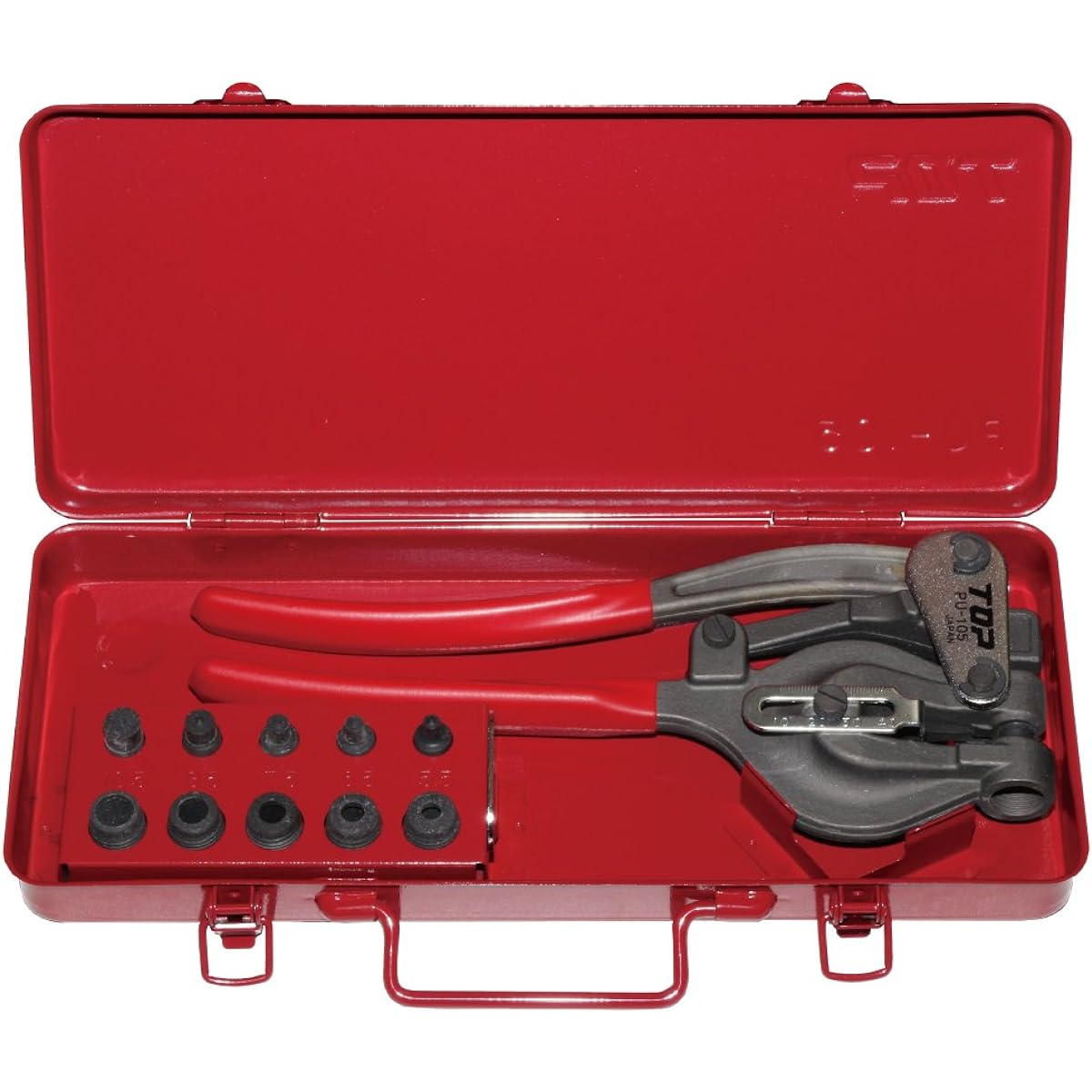 Top Industry (TOP) Hand Punch Set, Steel Plate Thickness 1.6mm, Stainless Steel Plate Thickness Up to 1mm, Sheet Metal Leather Drilling, PU-105, Tsubame-Sanjo, Made in Japan