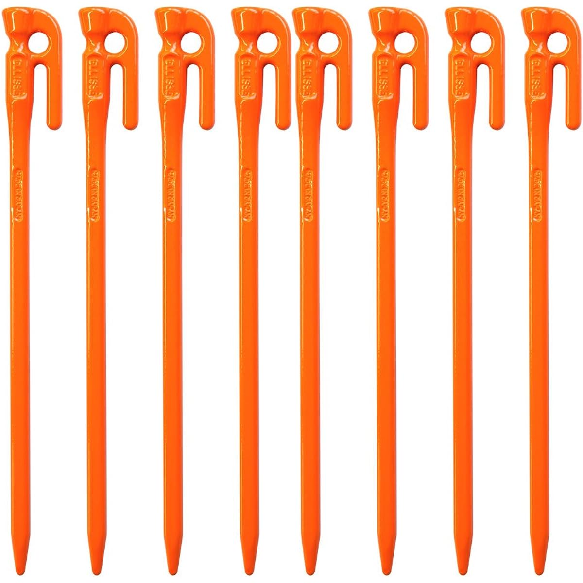 ELLISSE Forged Peg Elisse Stake 28cm Orange Powder Baked Paint MK-280OR MADE IN JAPAN (Set of 8)