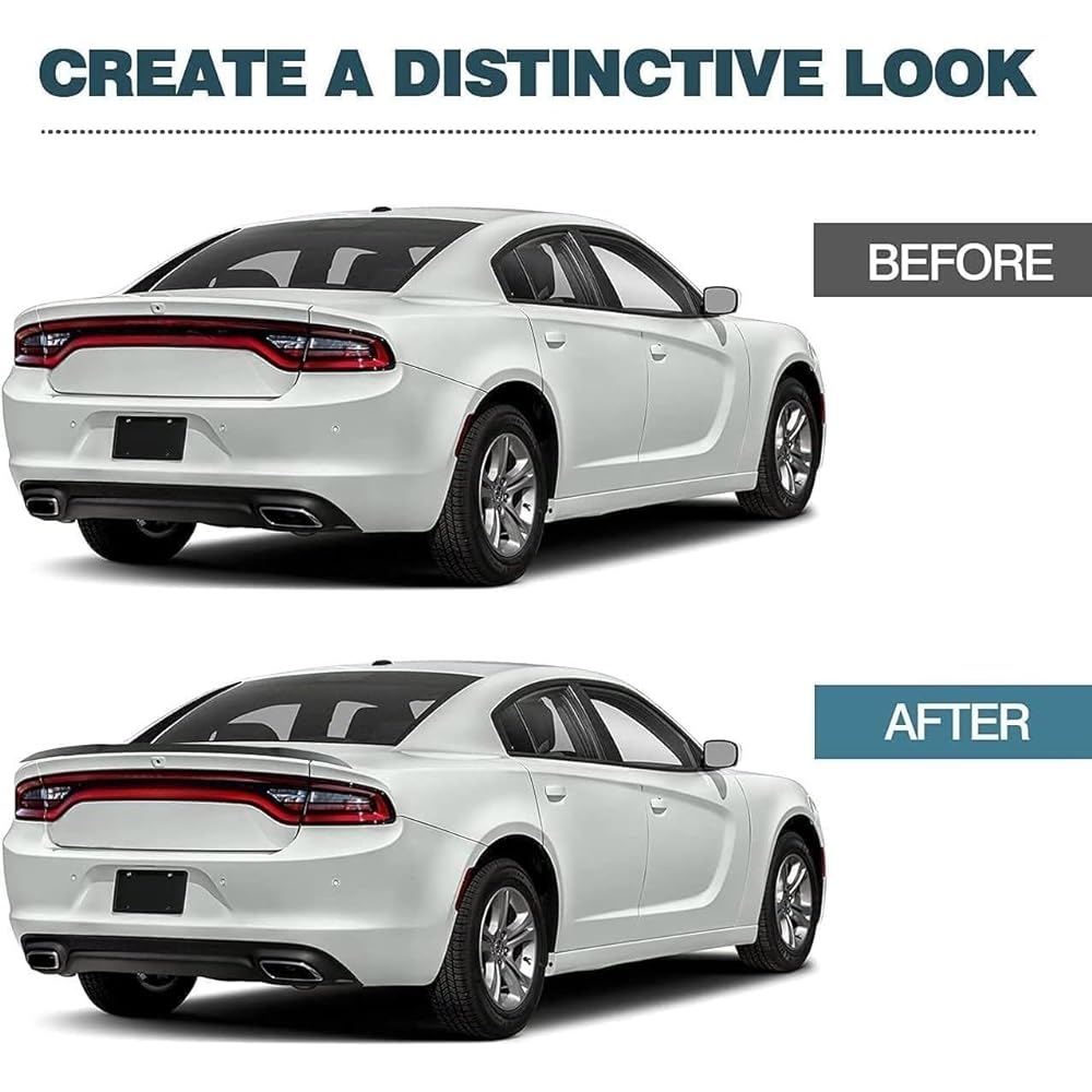 AURAROAD Rear Spoiler 2011-2021 DODGE CHARGER RT SRT SRT Helcat Style Trunks Poofler 4 Door Sedan Charger Rear Spoiler (Carbon Fiber Style)