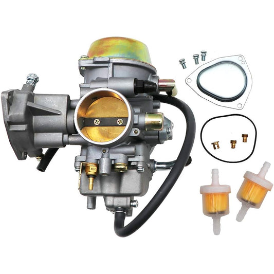KIPA Carburetor for Yamaha RHINO 660 YFM660 YXR660FA YXR660FSE YXR660FH YXR660 Hunter UTV ATV 2004 2005 2006 2007 OEM Part Number 5KM-14901-00-00 2pcs New Main Jet and 2 Fuel Filters