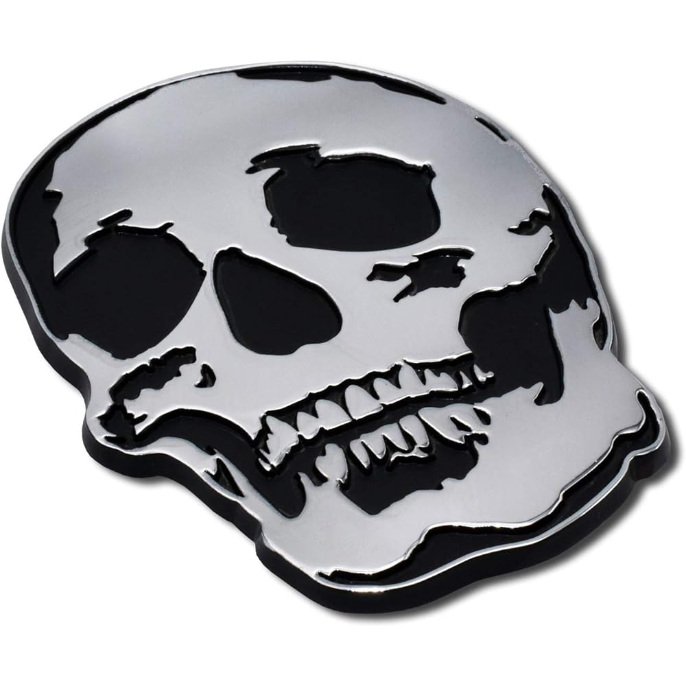 Metalhead Skull Metal Auto Emblem