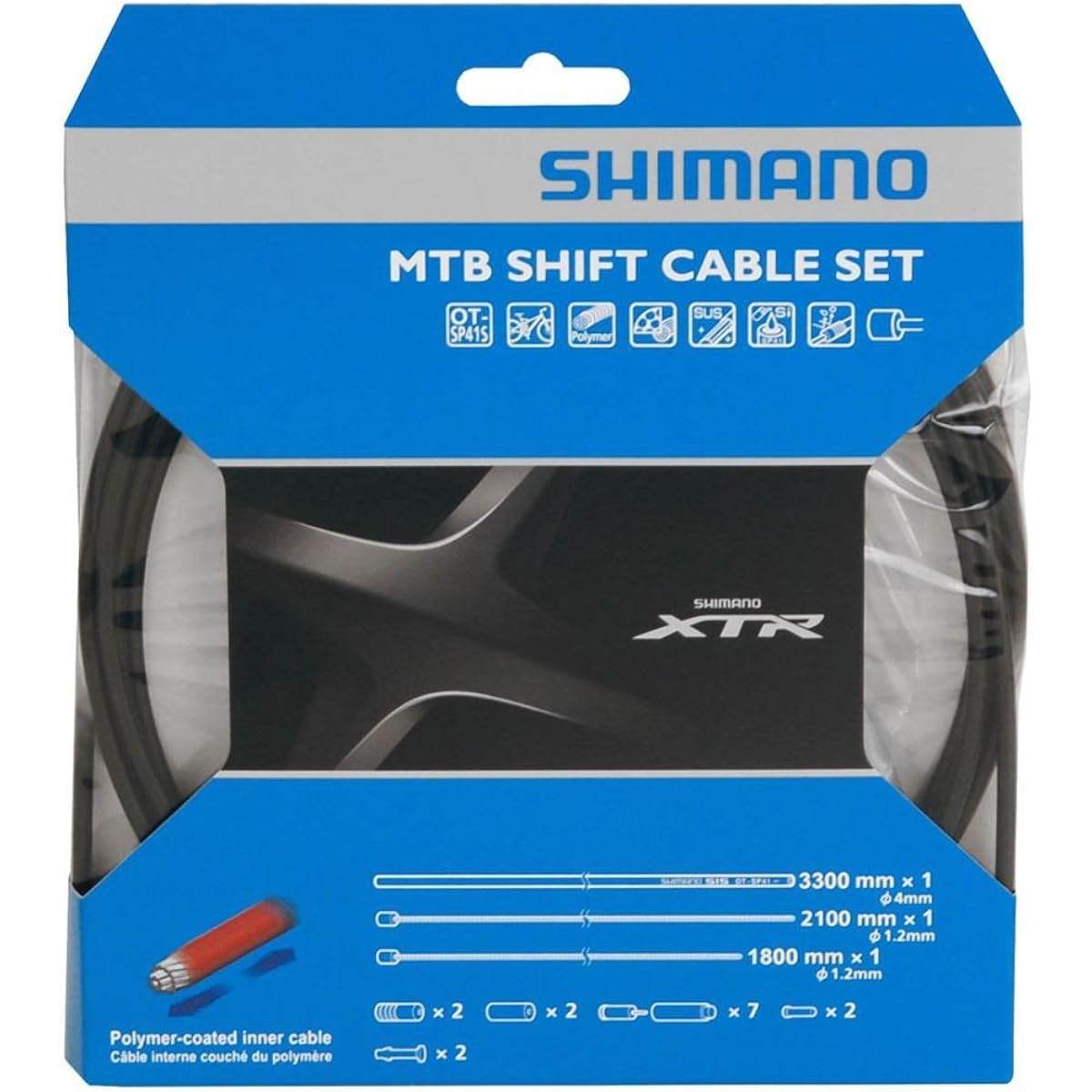 SHIMANO Repair Parts Shift Cable Set Polymer Coating MTB Black Y01V98110