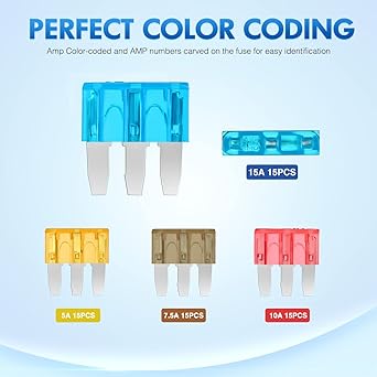 NILIGHT 60 MICRO3 Hughes ATL Curblade Hughes Packed Kit 3 Prongue Microbled Car Hughes Replacement 5A 7.5A 10A 15A Car Hughes Puller For car trucks for SUV RV