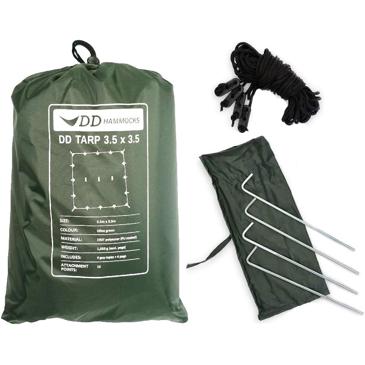 DD Hammocks DD Tarp 3.5 x 3.5 (Olive Green) Genuine Japanese Product