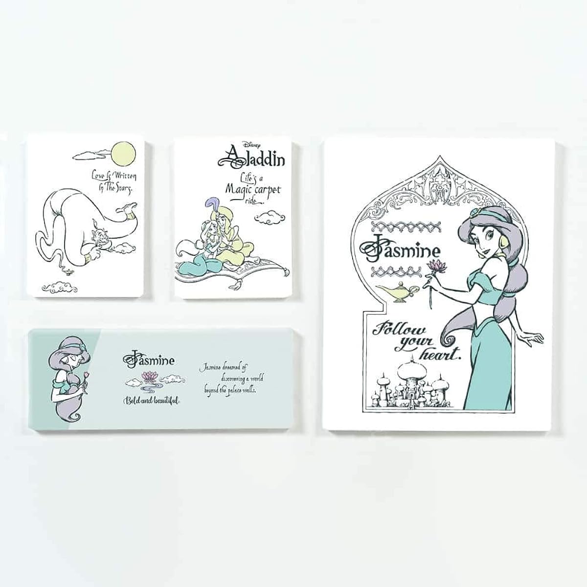 [Set of 4] Jasmine Aladdin Setup Completed Product Vertical and Horizontal Possible Made in Japan Poster Stylish Interior Makeover Living Room Interior AS-DSNY-1909-04_ABCD
