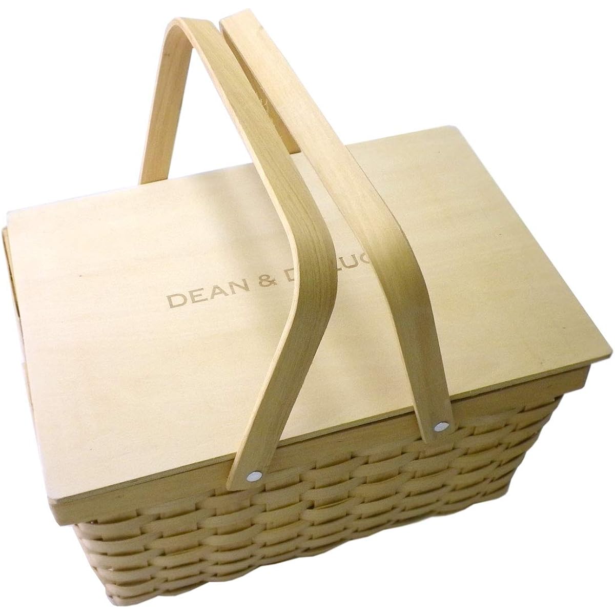 (Dean & Deluca) DEAN&DELUCA Basket with Lid L Basket Bag Natural Bag Dean & Deluca Beige Big Large Storage Picnic Lunch Sports Day Park Natural Material Bag Bag Basket Bag Shop Bag Included