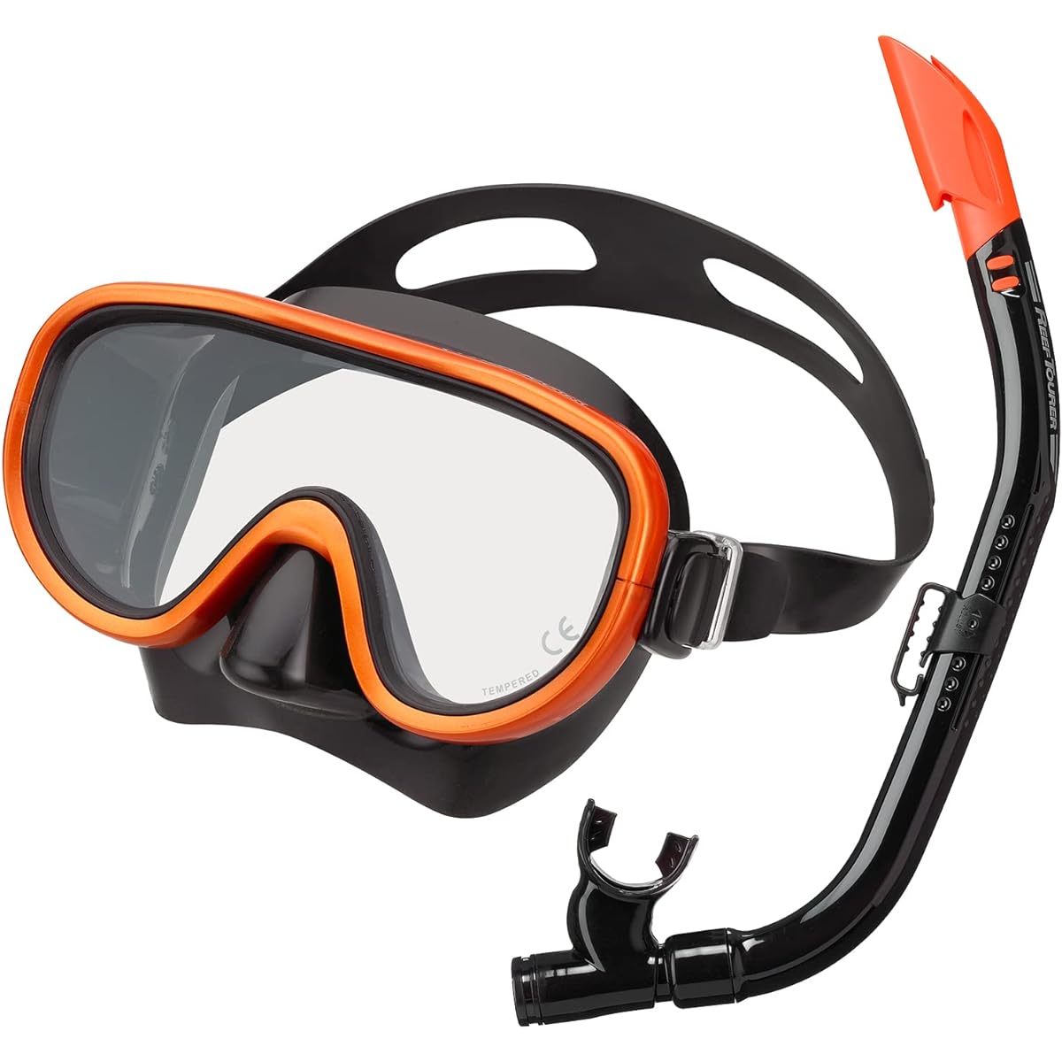 REEF TOURER Snorkeling Snorkel Mask Snorkel for Adults 2 Piece Set Silicone RC0117