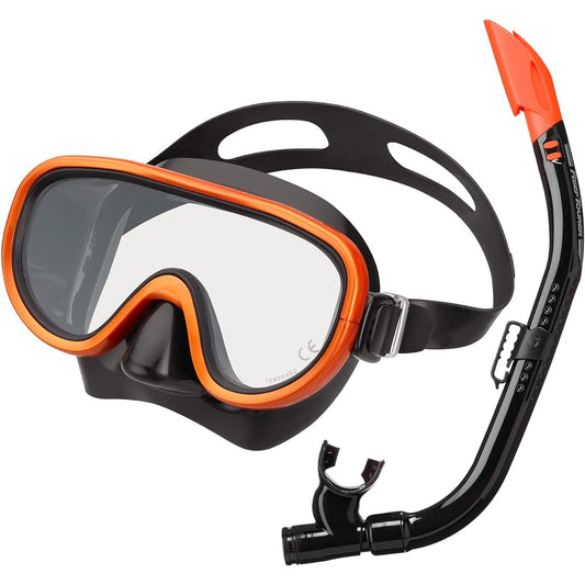 REEF TOURER Snorkeling Snorkel Mask Snorkel for Adults 2 Piece Set Silicone RC0117