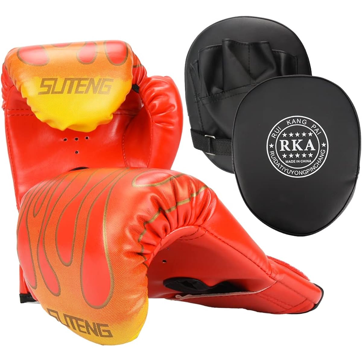 SP500 Boxing Set for Parents and Children to Practice, Kids Gloves, Mitts, Punch, Martial Arts, Eliminate Lack of Exercise, Hook-and-loop Tape Fixed, Easy to Put On and Take Off