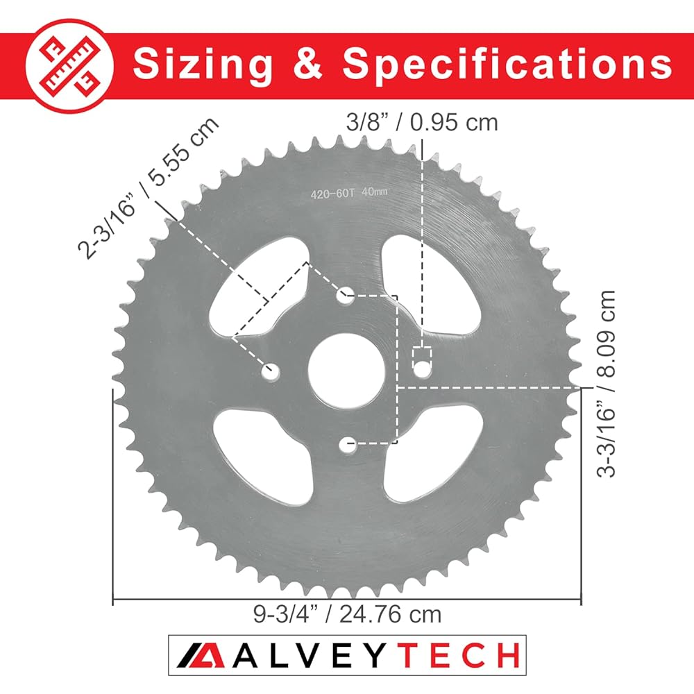 ALVEYTECH #40/41/420 chain 60 teeth for teeth for mini bikes