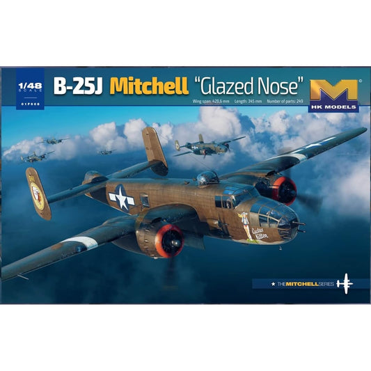 HK Models HK Models 1/48 US Army B-25J Mitchell Glass Nose Plastic Model 01F008 Molding Color