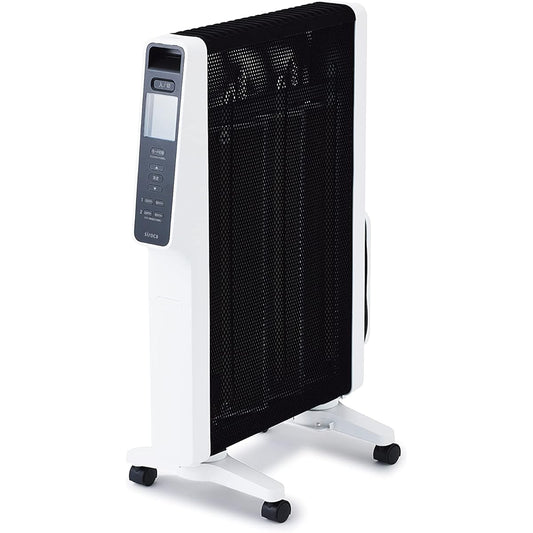 Shiroka Far Infrared Lightweight Heater Karupoka SN-M351(W) [Newly equipped with power saving mode/Cord length increased by 50 cm/Light 4.8 kg/Dry resistant/Supports up to 10 tatami mats/Far infrared rays/Timer setting possible/] White 2022 model )
