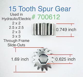 AAIOV 700612 Exchange 15 gear 10 DP/20 PA Lippert RV slideout system 281331 140409 324869 122837 or 123356