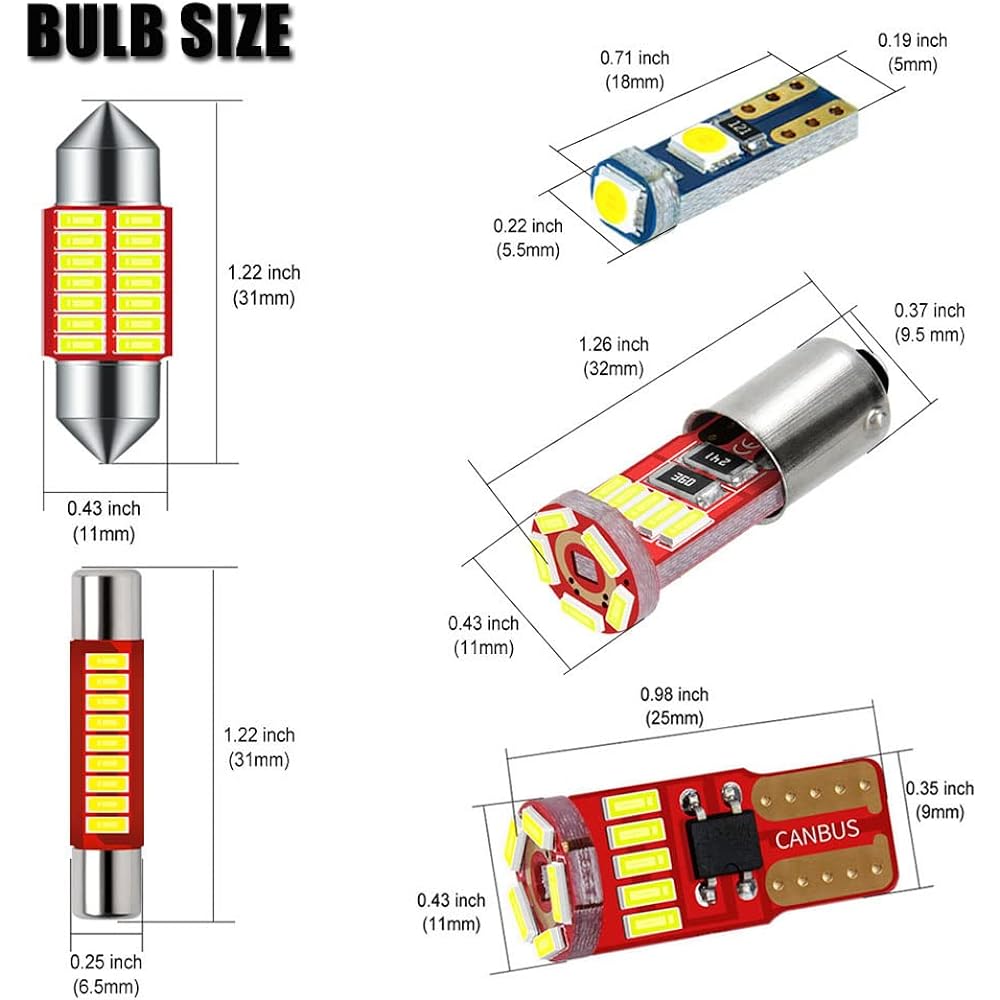 DODOFUN Interior LED Light Kit 1996-2002 Toyota 4runner (6,000k13 light bulbs)