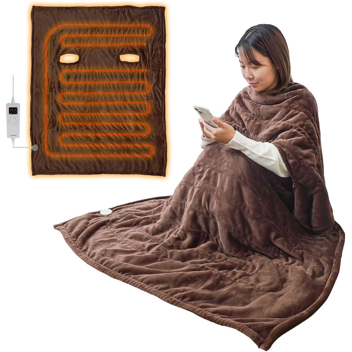 THANKO Always warm with a heater "Dara Living Blanket" UDDS23SBW