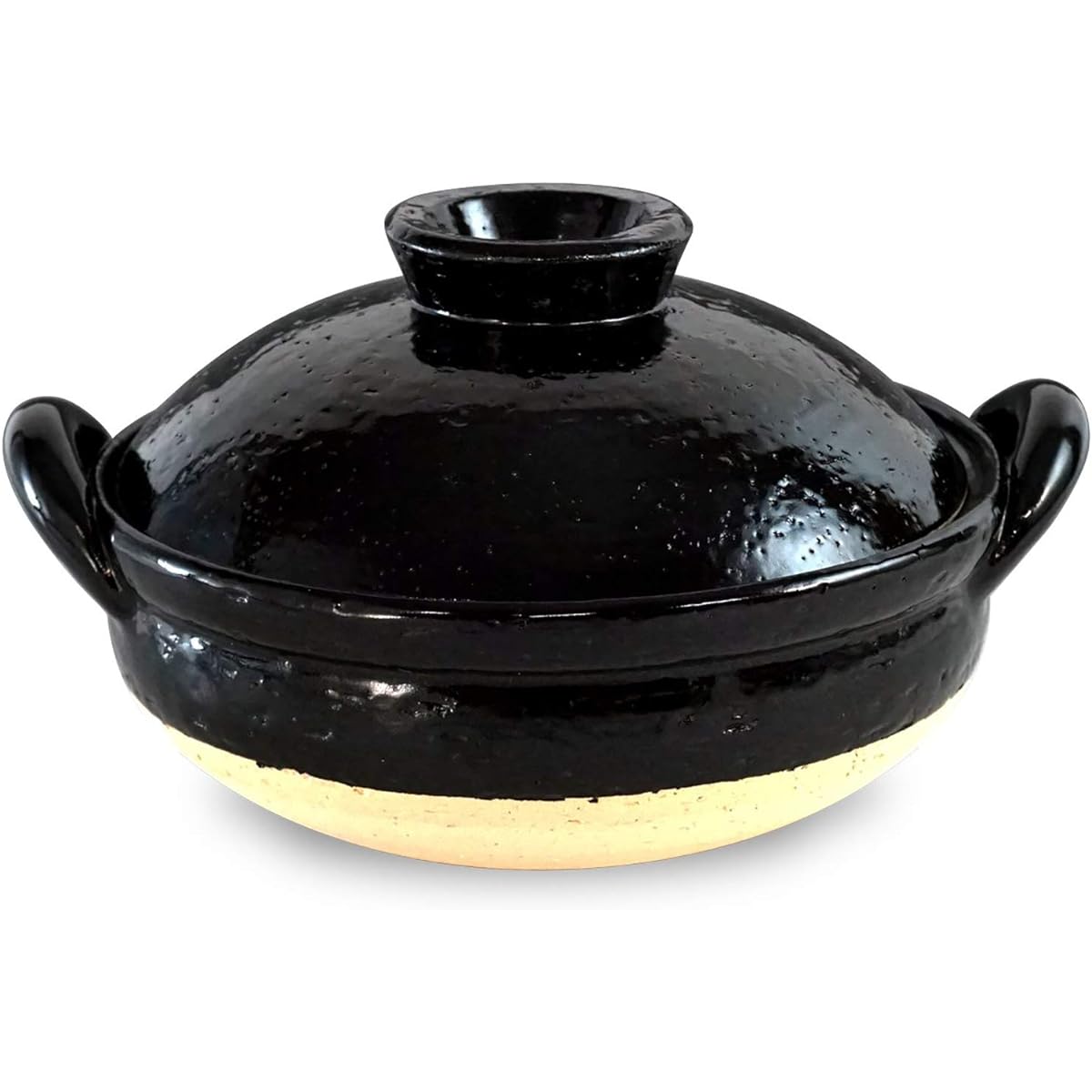 Hase Seito Hasenen Healthy Steam Pot Steamer Pot Clay Pot Medium For 2-4 People Approx. 27cm Approx. 1800ml For Open Fire Black AZW-22
